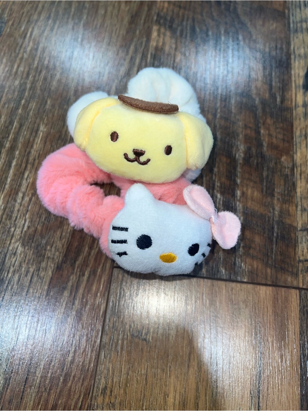 Hello Kitty Pink and White Plush Hair Tie